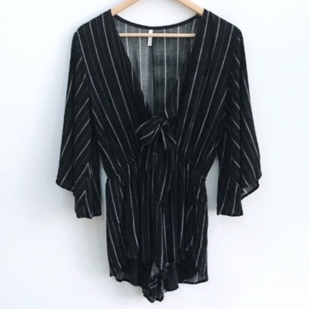 COPY-Deep-v, Tie-front romper -Sage-sz med. 🦋